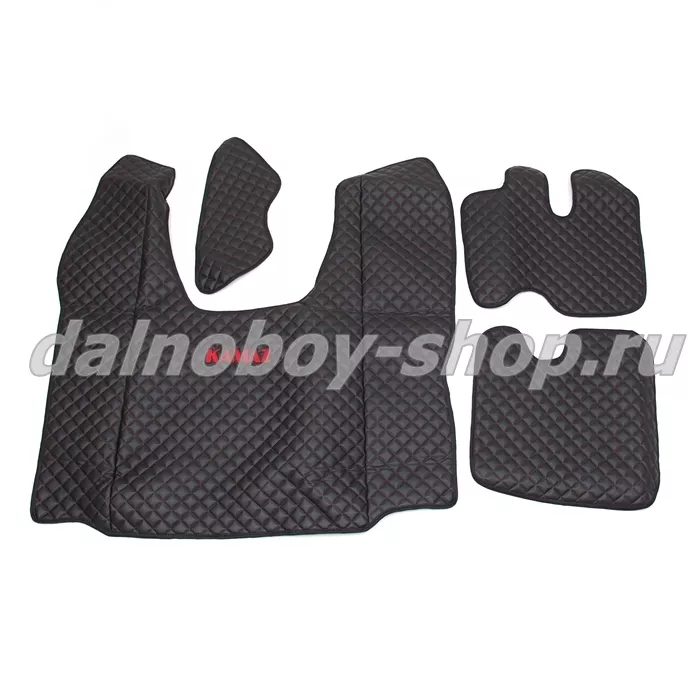 Коврик кож.зам. под ноги Польша MERCEDES ATEGO/AXOR/ KMZ NEO 5490 (2013-) / АКПП / Черный+Красна стр