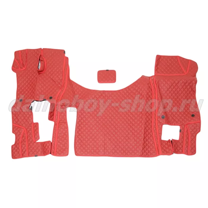 Коврик кож.зам. 3D под ноги FOTON AUMAN /красный+красная нить