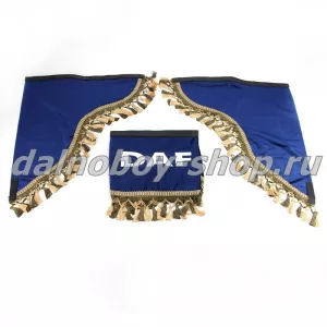 Ламбрекен лоб.+ шторка боковая хамелеон 2.2м  DAF синий