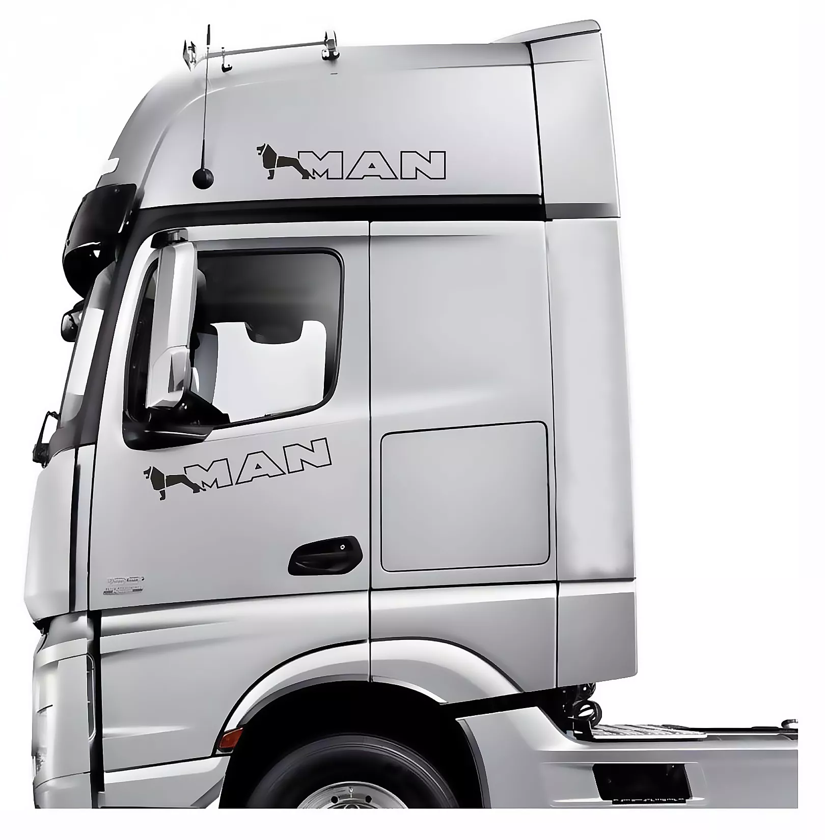 Наклейка (вырезанная) 14*66 "MAN" ( комплект 2шт.) цвет белый