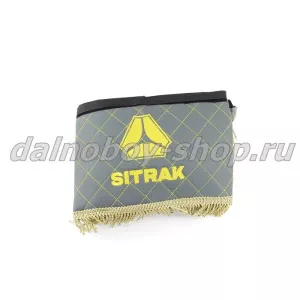 Ламбрекен лоб.+ шторка боковая кожзам 2.2м  SITRAK серый