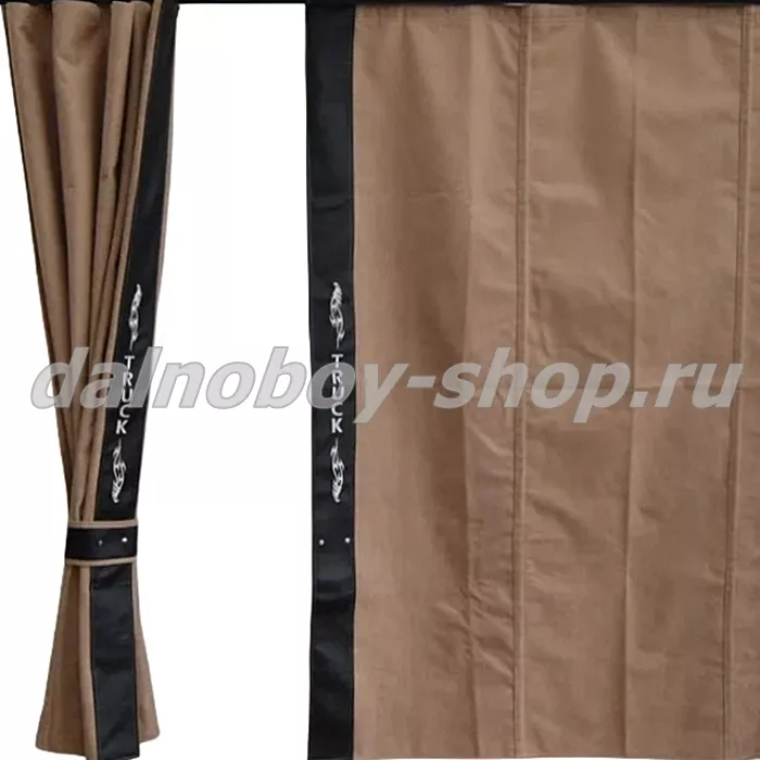 Шторы спальника TRUCK 1.2*1.5 бежевая алоба + черная кожа