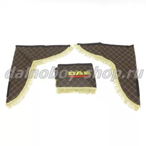 Ламбрекен лоб.+ шторка боковая кожзам 2.2м  DAF коричневый