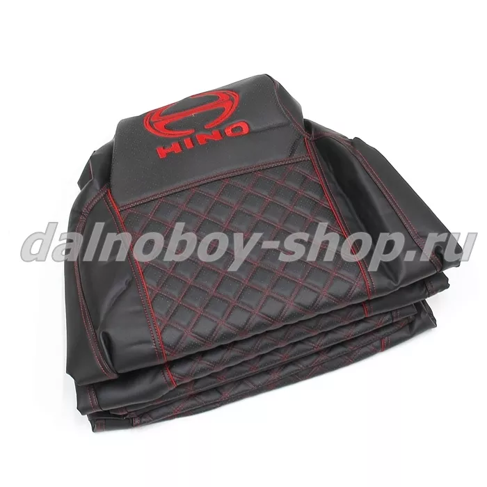 Чехол - сиденье / иск.кожа /PREMIUM / HINO 500 черн+красн нити