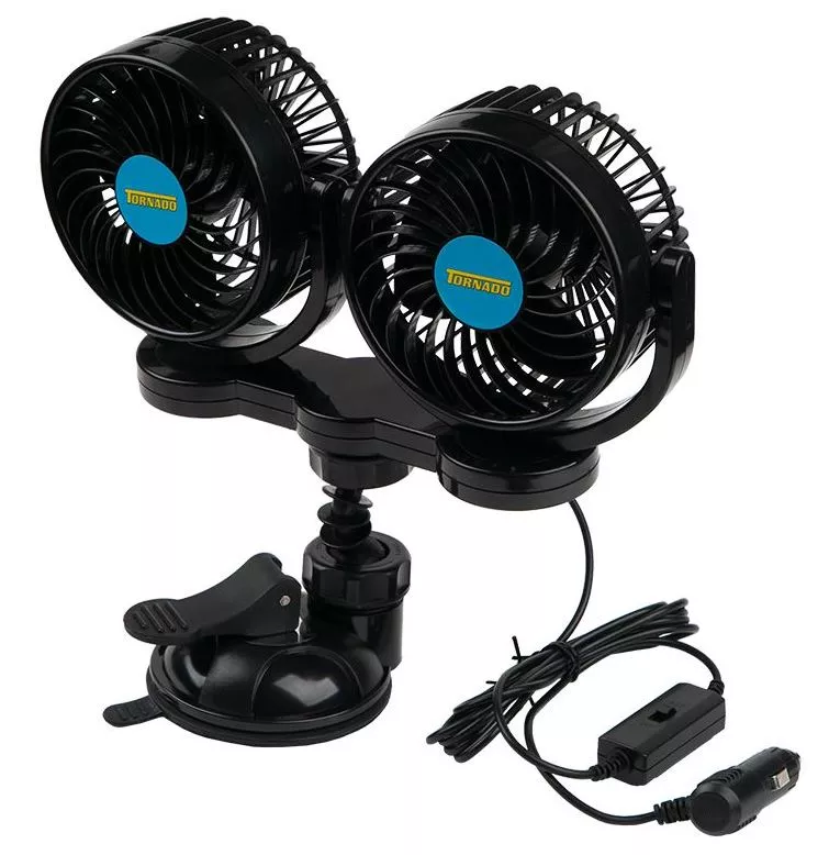 Вентилятор HX-T708 5" / 13Вт / 24 v / присоска / ( двойной )