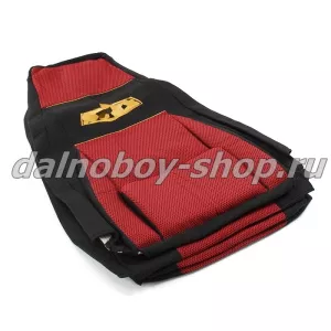 Чехол - сиденье анатомия  EURO MZ (2 выс.сид.) гобелен+рогожка черно-красный