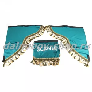 Ламбрекен лоб.+ шторка боковая хамелеон 2.2м  SCANIA зеленый