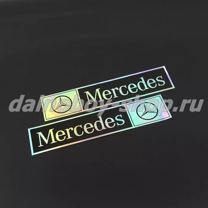 Наклейка эмблема MERCEDES" (9х41см) комплект на 2 стороны