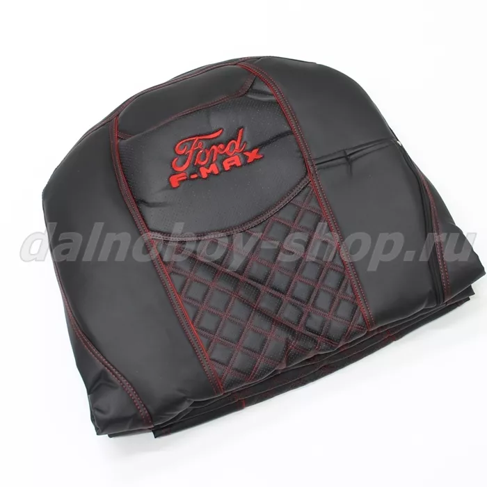Чехол - сиденье / иск.кожа /PREMIUM / FORD F-MAX черн+красн нити