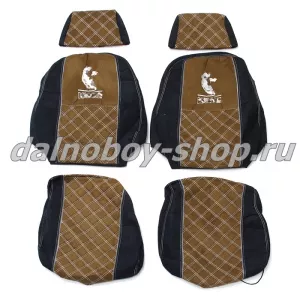 Чехол - сиденье аликанте KMZ EURO 4-5 / ГРАМЕР / (2 сид.2 ремня.) / черно+корчневый