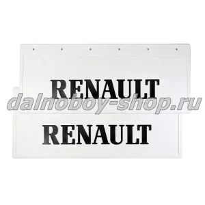 Брызговики задние резина (тисненные) БЕЛЫЕ 660*270 RENAULT черная надпись