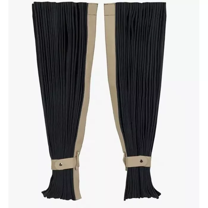 Шторы лобовые "Евро-Гармошка" 2.2*0.85 черный велюр+бежевая кожа