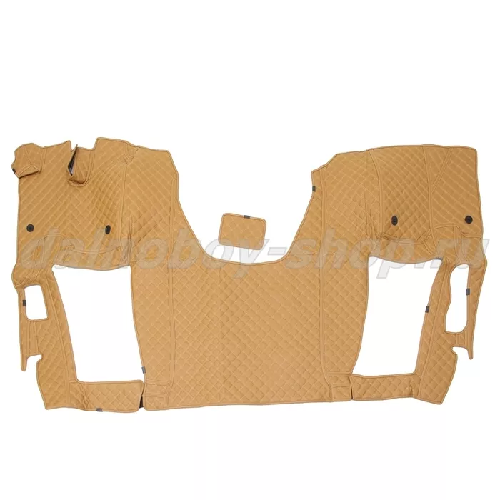 Коврик кож.зам. 3D под ноги KMZ Neo 5490 автомат 2х нитка фокс кожа/нить бежевая