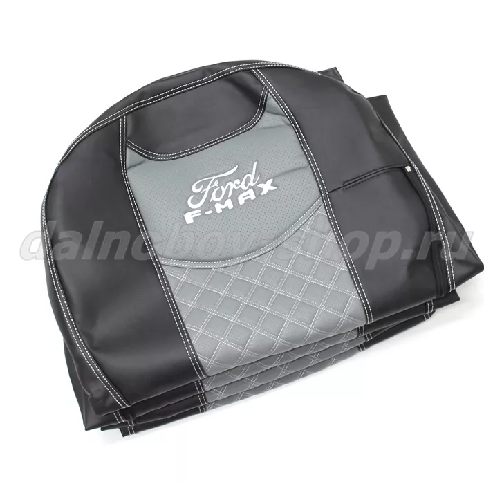 Чехол - сиденье / иск.кожа /PREMIUM / FORD F-MAX черн+сер