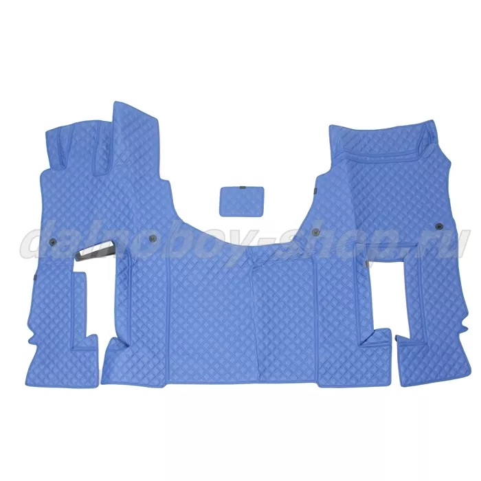 Коврик кож.зам. 3D под ноги MERCEDES ACTROS Китайская сборка 2х нитка синяя кожа/нить синяя