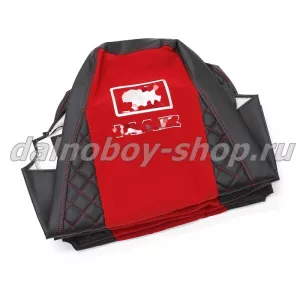 Чехол - сиденье иск.кожа+велюр PREMIUM EURO MZ (2 выс.сид.) черно-красный