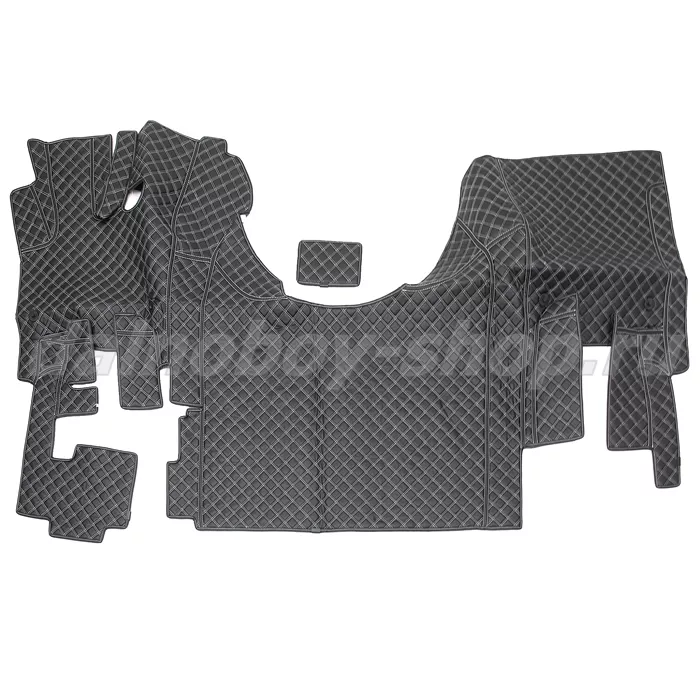 Коврик кож.зам. 3D под ноги DAF XF-105 автомат /черный+белая нить