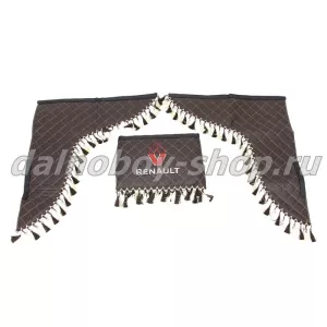 Ламбрекен лоб.+ шторка боковая кожзам 2.2м  RENAULT коричневый