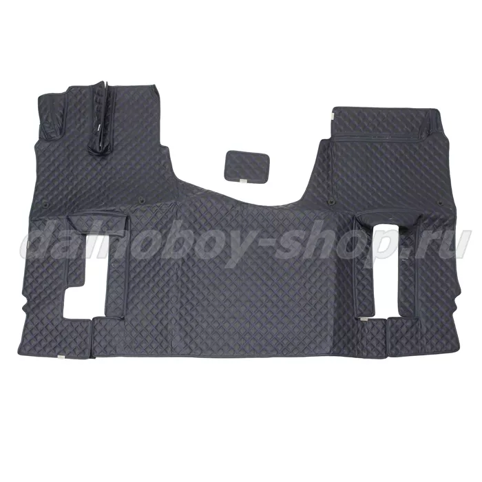 Коврик кож.зам. 3D под ноги JAC K7 2х нитка черная кожа/нить синяя