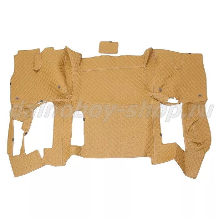 Коврик кож.зам. 3D под ноги Man TGX (2016-2021) авт без ящ с хол 2х нитка фокс кожа/нить бежевая