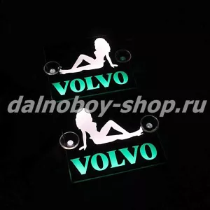 Табличка светящаяся черная 13/15 см. VOLVO бел/зел 24v (2шт) двойная
