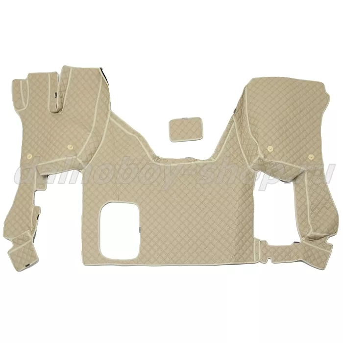 Коврик кож.зам. 3D под ноги DongFeng GX 2х нитка бежевая кожа/нить коричневая