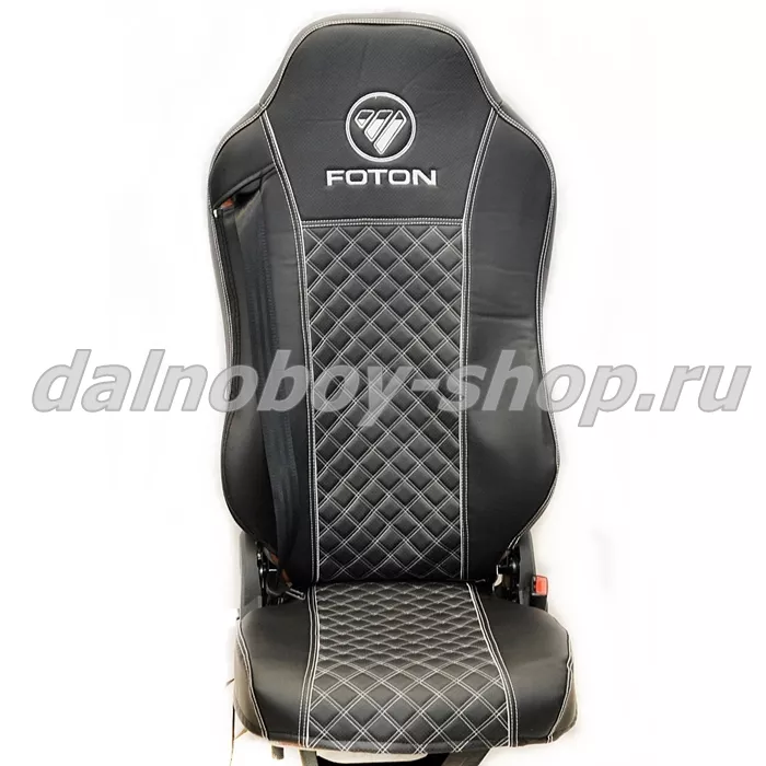Чехол - сиденье / иск.кожа /PREMIUM / FOTON AUMAN (FA02) / черный+белые нити