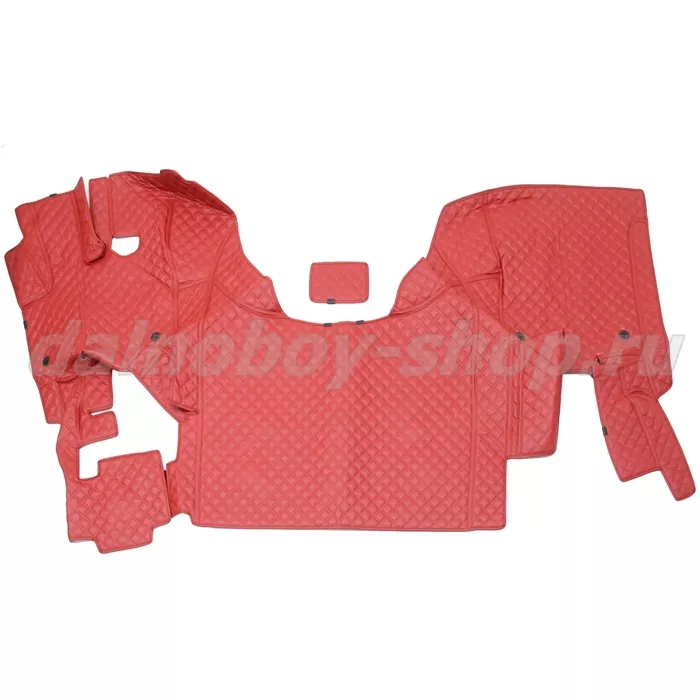 Коврик кож.зам. 3D под ноги DAF XF-105 автомат /красный+красная нить