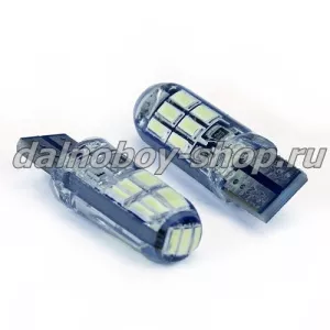 Лампочка габаритная без/цок "СИЛИКОН" 12SMD CANBUS (9878) белая 24v (по 10 шт)