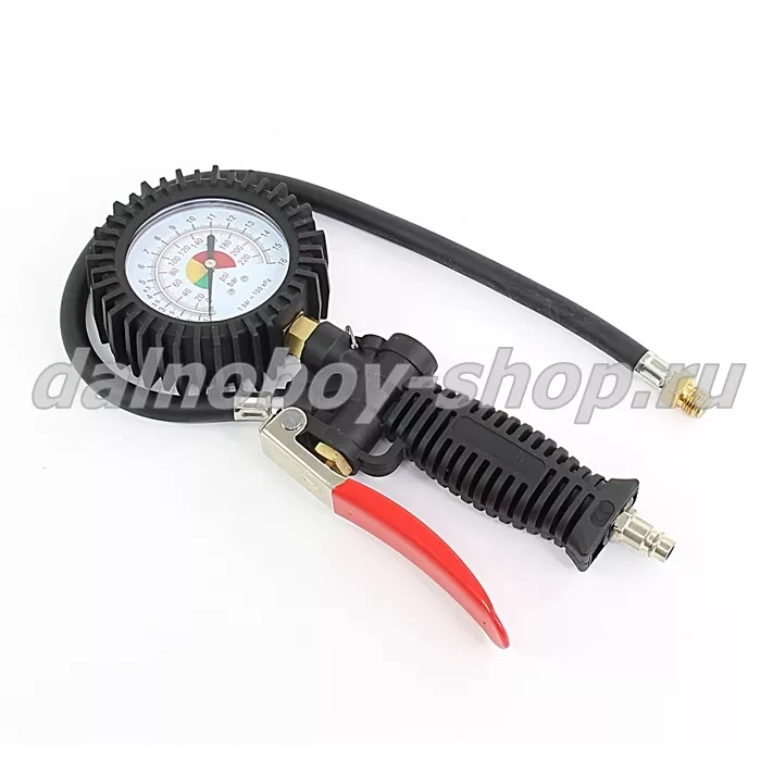 Манометр с пистолетом для подкачки шин / 0-16 бар / Евро / наконечник шланга и сердечник...
