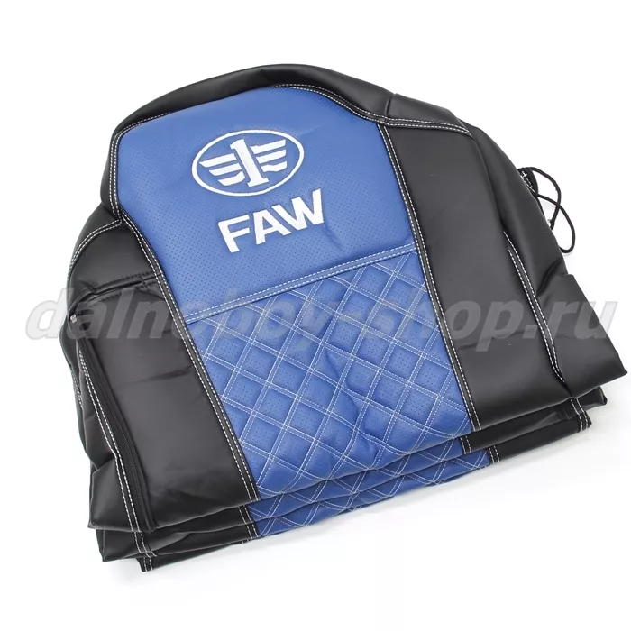 Чехол - сиденье / иск.кожа /PREMIUM / FAW J6 (FW01) / Черн+Синий