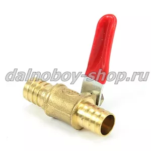 Соединитель прямой с КРАНОМ D  12мм (ерш) бронза/5