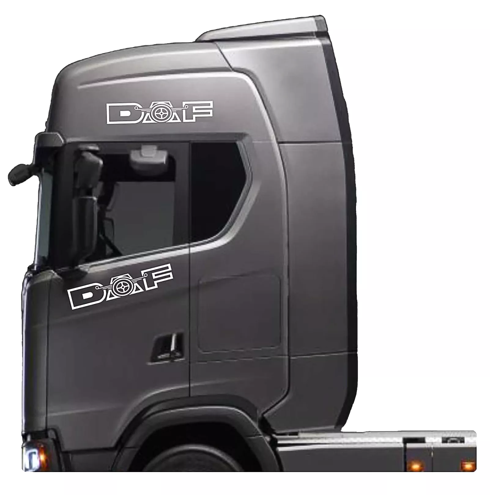 Наклейка (вырезанная) 14*64 "DAF" ( комплект 2шт.) цвет черный