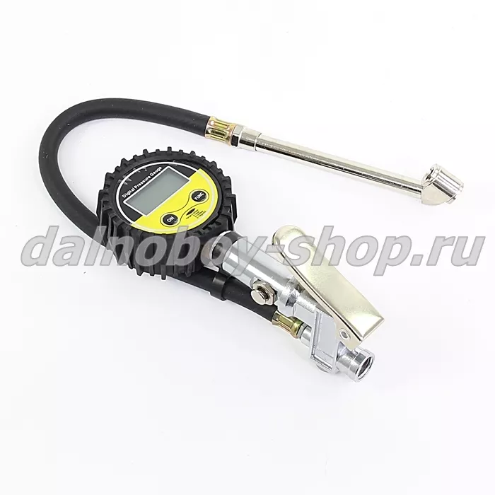 Манометр Электронный с пистолетом для подкачки шин, с удлинителем / Евро / TG-10-1