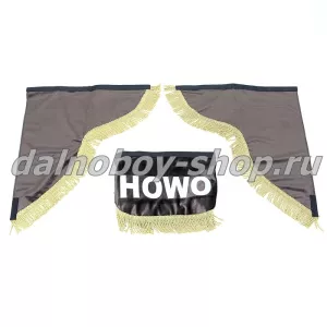 Ламбрекен лоб.+ шторка боковая хамелеон 2.2м  HOWO коричневый