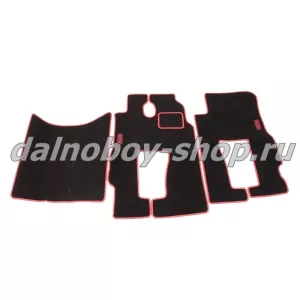 Коврик ворс под ноги Польша (из 3-х) MERCEDES ACTROS MS до 2004 г.(механика) красный