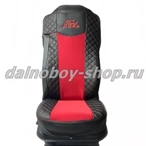 Чехол - сиденье иск.кожа+велюр PREMIUM FORD F-MAX черно-красный