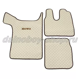 Коврик кож.зам. под ноги Польша HOWO T5G (2021-) Узкая кабина / АКПП / Бежевый