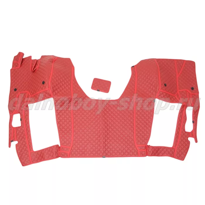 Коврик кож.зам. 3D под ноги KMZ Neo 5490 автомат 2х нитка красная кожа/нить красная