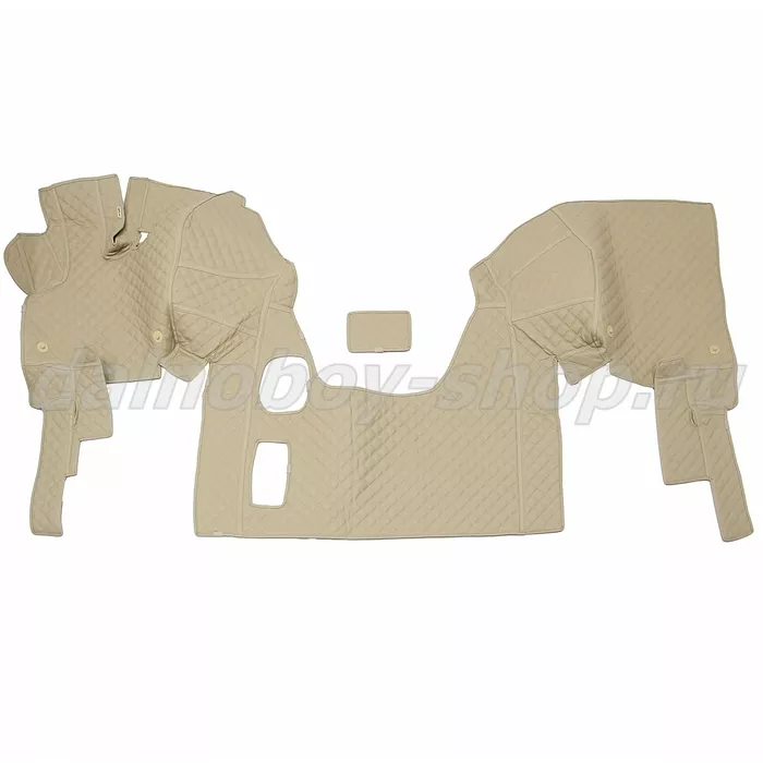 Коврик кож.зам. 3D под ноги DAF XF-95 механика /бежевый+бежевая нить