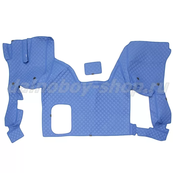 Коврик кож.зам. 3D под ноги DongFeng GX 2х нитка синяя кожа/нить синяя