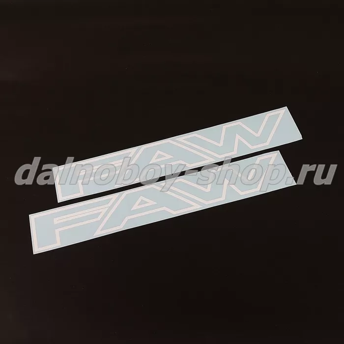 Наклейка на боковые окна 8,5*50 "FAW" ( комплект 2шт.) цвет белый