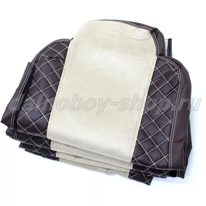 Чехол - сиденье иск.кожа+велюр PREMIUM KMZ EURO AXOR NEO 5490  2016> (2 рем. 2 выс)/ БЕЗ ЛОГОТИП/к+б