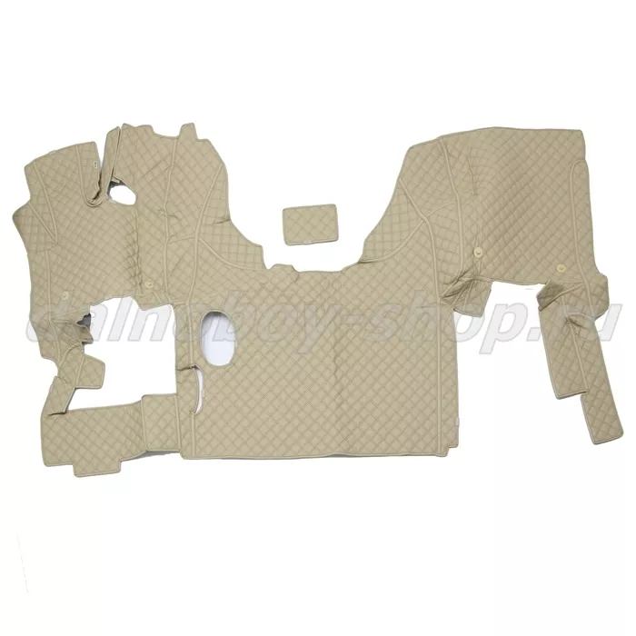 Коврик кож.зам. 3D под ноги DAF XF-105 механика /бежевый+черная нить