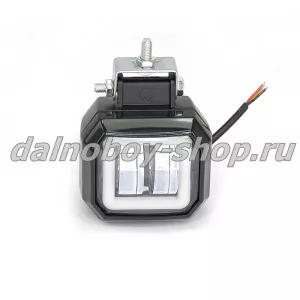 Фара п/т  универ. 20W квадратная линза  2SMD с неон. подсветкой / (Д156-В43-Ш35) /12-24v/ 