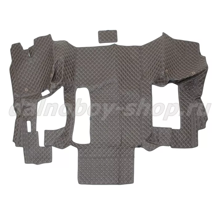 Коврик кож.зам. 3D под ноги Man TGA/TGS узкая кабина 2х нитка шоколад кожа/нить бежевая