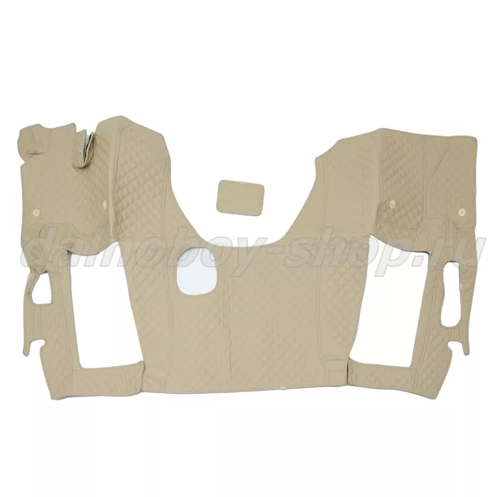 Коврик кож.зам. 3D под ноги KMZ Neo 5490 механика 2х нитка бежевая кожа/нить бежевая