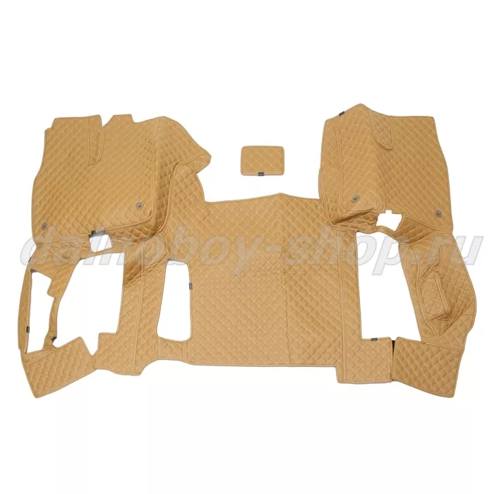 Коврик кож.зам. 3D под ноги Man TGX (2016-2021) авт с ящ с хол 2х нитка фокс кожа/нить бежевая