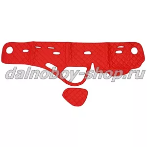 Коврик на панель эко/кожа (стёганые) VOLVO от 2009-2012г. (красный) Польша