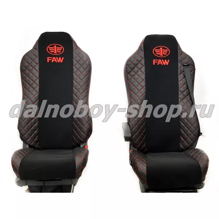 Чехол - сиденье иск.кожа+велюр PREMIUM FAW J7  черный